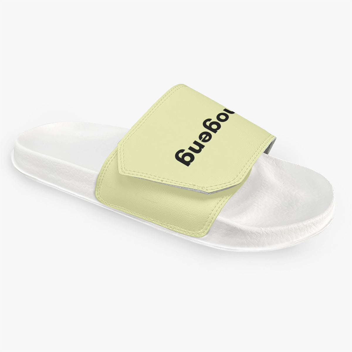 Mmogeng Beige Lightweight PVC Sandals for with Velcro Closure - Water-Resistant & Slip-Resistant