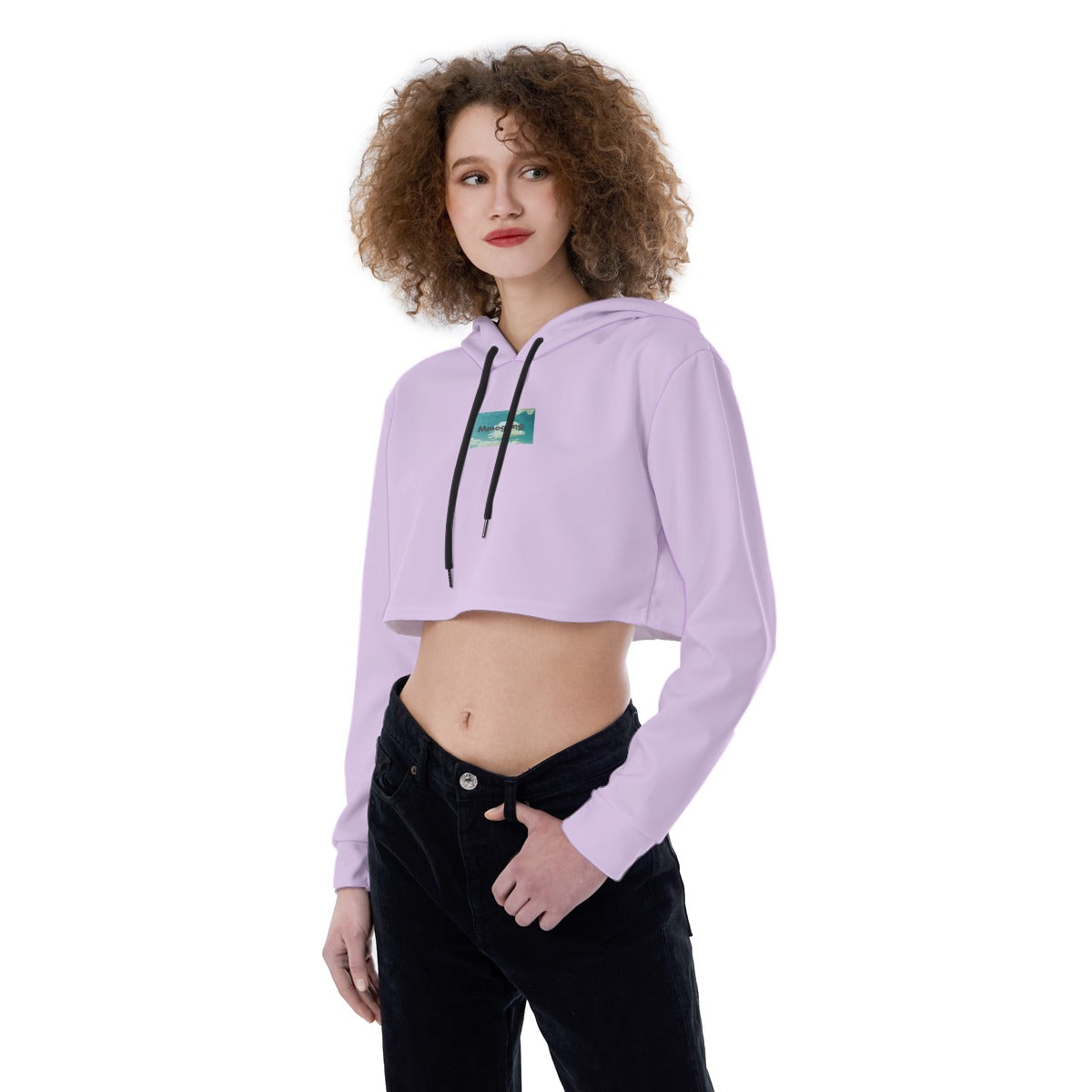 Mmogeng Clouds Aesthetic Crop Hoodie - Drop Shoulder Long Sleeve with Drawstring | Casual Wear