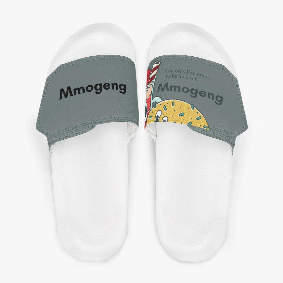 Mmogeng Cheeseburger & Milkshake PVC Sandals with Velcro